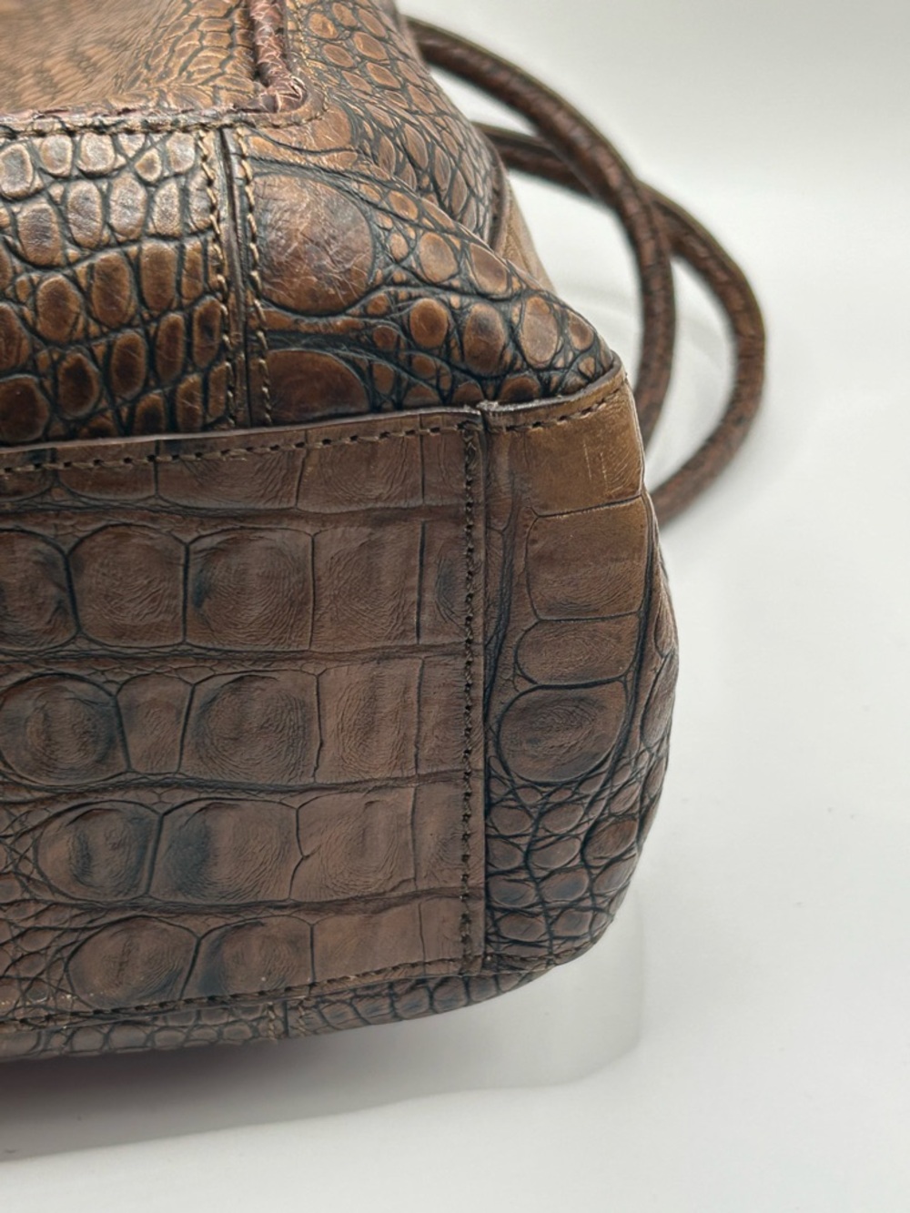 Brahmin Vintage Croc-Embossed Mojito Chocolate Harbor - Picture 9 of 17